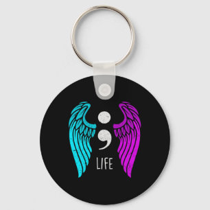Chaveiro Sensibilização - Anjo Semi Colon Life