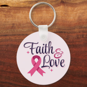 Chaveiro Sensibilização do Cancer de Fita Rosa