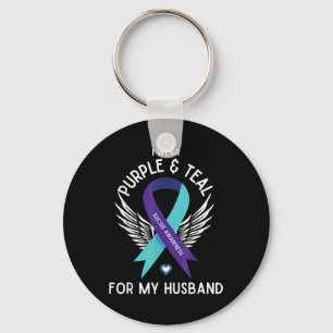 Chaveiro Sensibilização Suicida Eu Visto Teal E Purple Para