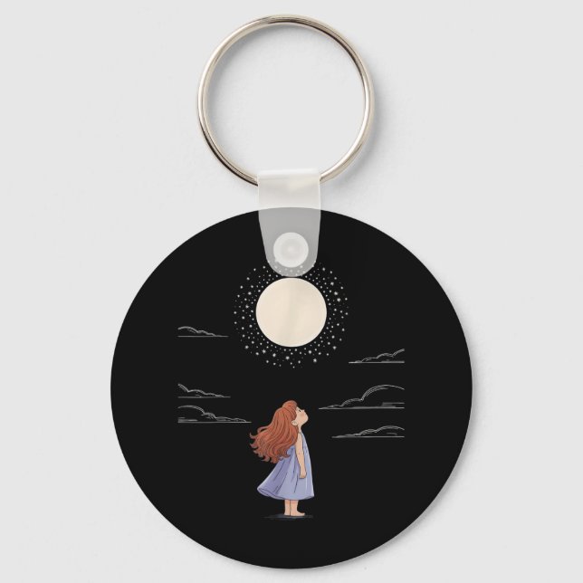 Chaveiro Sentimentos de lua cheia Design Astrologia Espaço  (Frente)