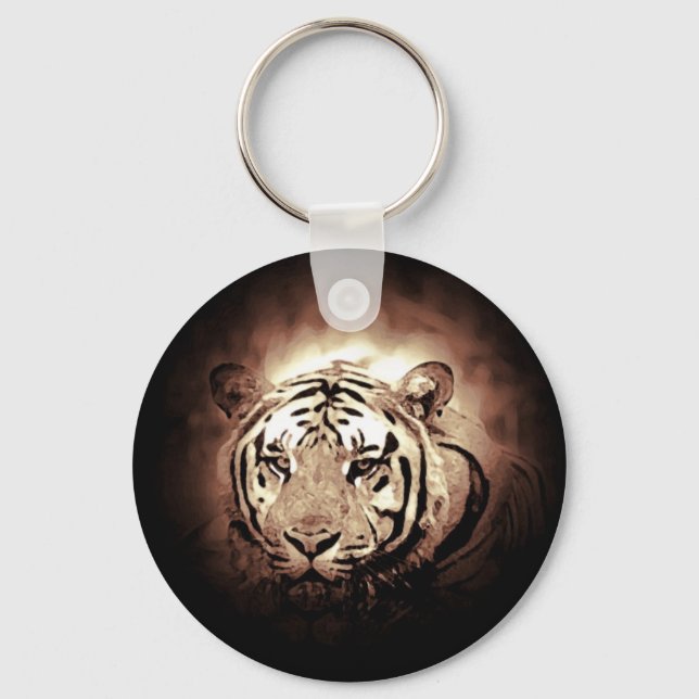 Chaveiro Sepia Color Tiger Wild Big Cat (Frente)