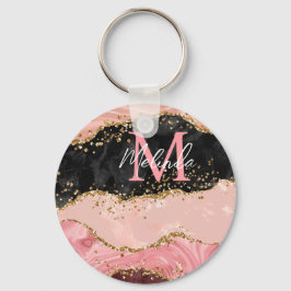 Chaveiro Sequências Pretas e Rosa Agitam