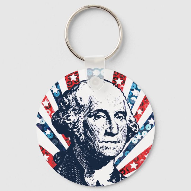 Chaveiro sequin george washington (Frente)