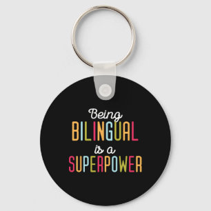 Chaveiro Ser Bilingue é um Superpoder Língua Dupla Bili