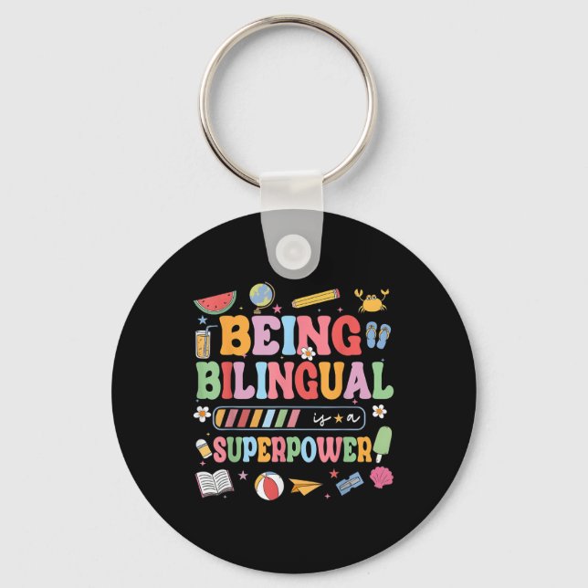 Chaveiro Ser Bilíngue É Uma Superpotência Engraçada De Volt (Frente)