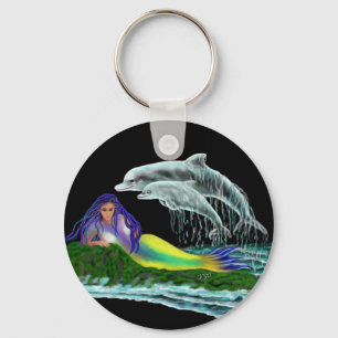 Chaveiro Sereia com golfinhos