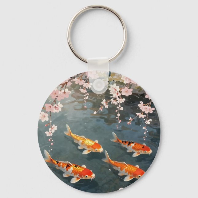 Chaveiro Serenidade de Cerejeira em Lago de Koi (Frente)