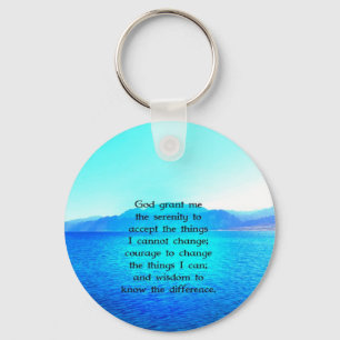 Chaveiro Serenity Prayer With Blue Ocean and Amazing Sky