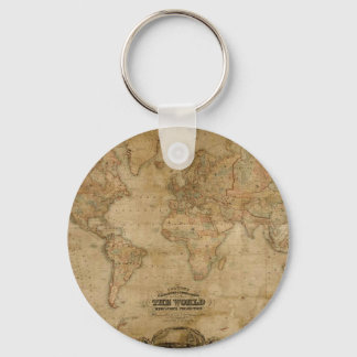 Chaveiro Série de Mapa Antiquado