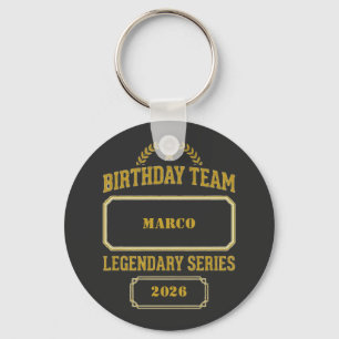 Chaveiro Série Lendária Personalizada Dourada de Aniversári