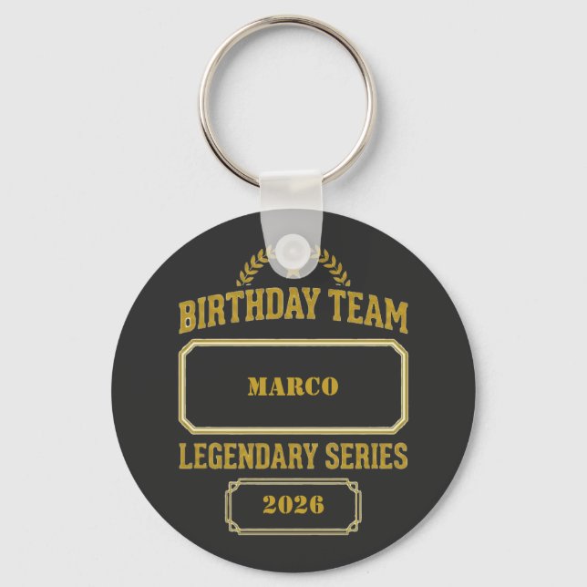 Chaveiro Série Lendária Personalizada Dourada de Aniversári (Frente)