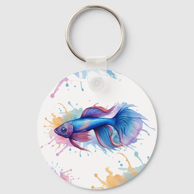 Chaveiro - Série Watercolor: Betta Fish (Frente)