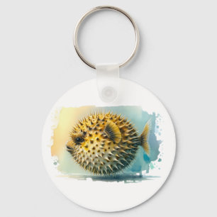 Chaveiro Série Watercolor: Blowfish