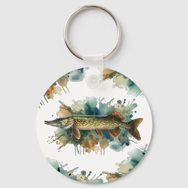 Chaveiro Série Watercolor: Pike (Frente)