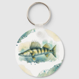 Chaveiro Série Watercolor: Zander/Walleye