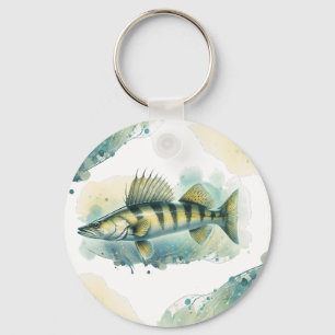 Chaveiro Série Watercolor: Zander/Walleye
