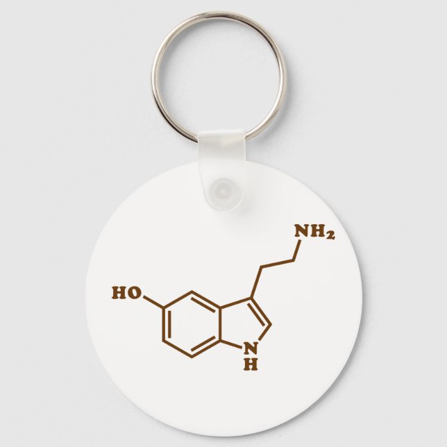Chaveiro Serotonina Fórmula Química Molecular (Frente)