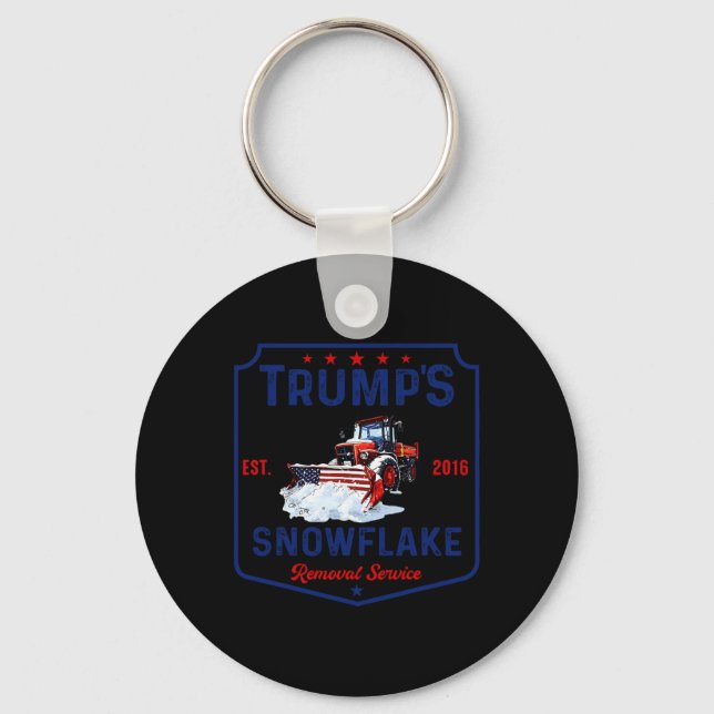 Chaveiro Serviço de Remoção do Floco de Neve de Trump Funny (Frente)