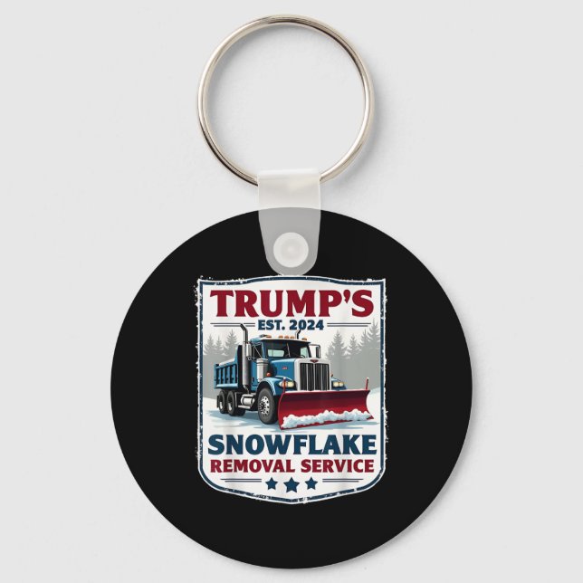 Chaveiro Serviço de Remoção do Floco de Neve Enganado Trump (Frente)