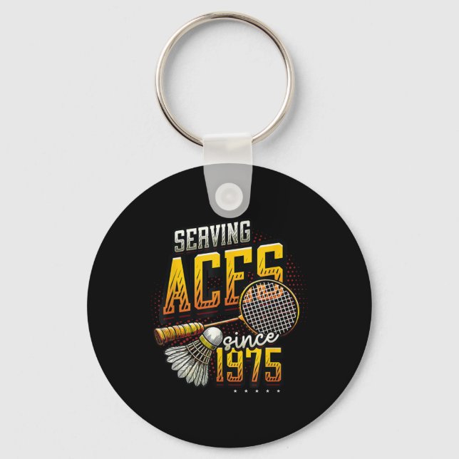 Chaveiro Servindo Aces Desde 1975 Badminton Nasceu 50º (Frente)