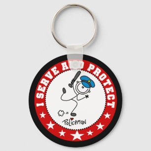 Chaveiro Servir e proteja o polícia