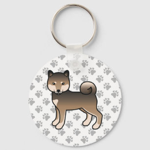 Chaveiro Sesame Shiba Inu - Cão e patas de cartoon