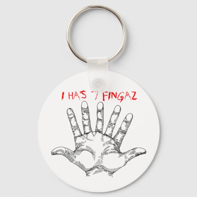Chaveiro sete_fingered_hand, EU TENHO 7 FINGAZ (Frente)