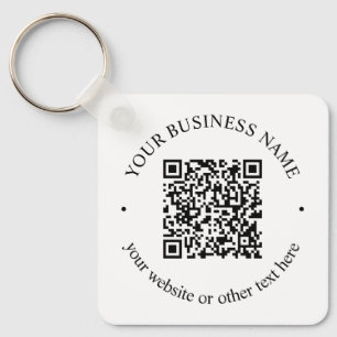 Chaveiro Seu código QR carregado mais texto circular editáv