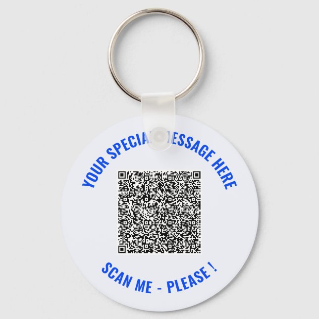 Chaveiro Seu Código QR Divertido com Texto Personalizado Co (Frente)