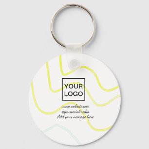 Chaveiro Seu logotipo aqui branco simples minimal linhas am