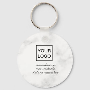 Chaveiro Seu logotipo aqui é branco, simples e mínimo, PI