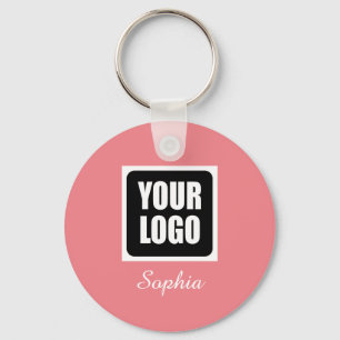 Chaveiro Seu logotipo/arte/foto, nome do script DIY, Coral