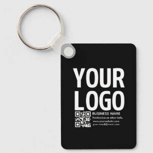 Chaveiro Seu logotipo c/ código QR editável e texto