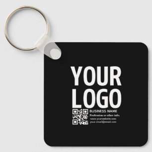 Chaveiro Seu logotipo com código QR e texto editáveis