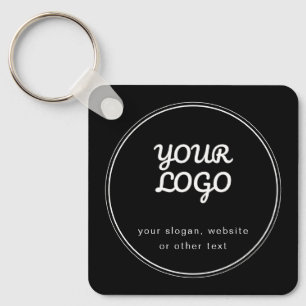 Chaveiro Seu logotipo design preto e branco elegante e edit