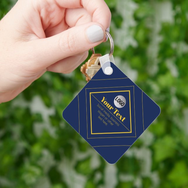Chaveiro Seu logotipo e modelo de design personalizável (Mão)