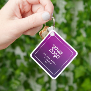 Chaveiro Seu Logotipo & Estilo Ombre Roxo Claro ao Escuro