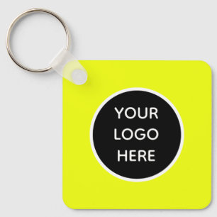 Chaveiro Seu logotipo Neon Yellow Elegante Empresa amarela