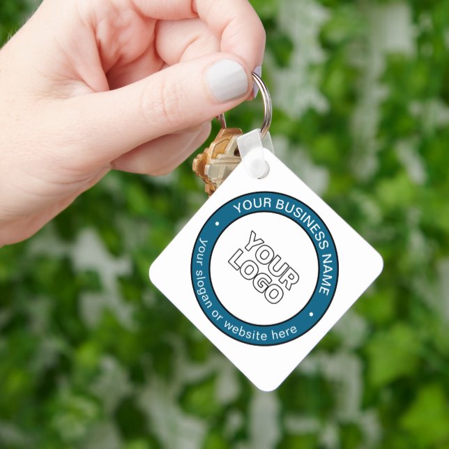 Chaveiro Seu logotipo ou Design e texto circular personaliz (Mão)