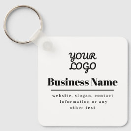 Chaveiro Seu logotipo preto e branco retrormoderno