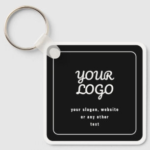 Chaveiro Seu Logotipo & Slogan ou outro texto   Preto & Bra