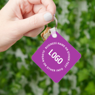 Chaveiro Seu Logotipo & Texto Personalizável Violeta Roxo