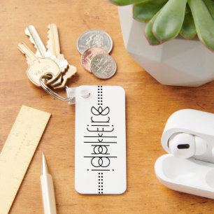 Chaveiro Seu nome como Alienígena Glyphs White