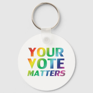 Chaveiro "Seu voto é importante" orgulho lgbtq lgbt cor arc