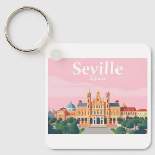 Chaveiro Seville Espanha Plaza de Espana Pastel Viagem