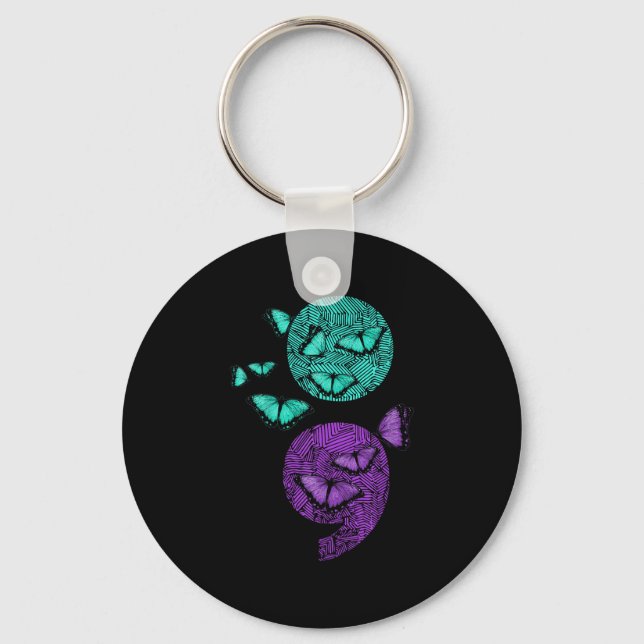 Chaveiro Sexo de Saúde Mental Sensação de Suicídio Semicolo (Frente)