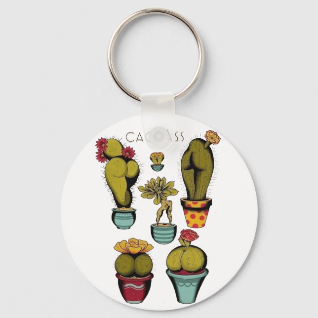 Chaveiro Sexy Cactus Plants, Botanical, Funny Cactus (Frente)