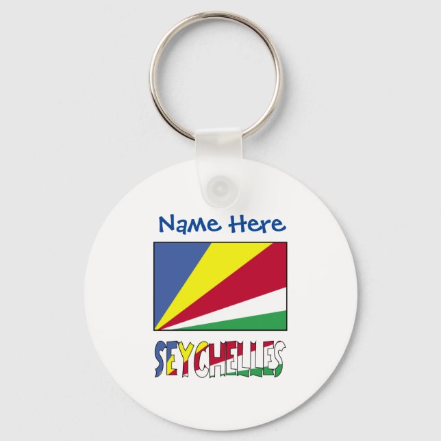 Chaveiro Seychelles Bandeira Seychellense Azul Personalizaç (Frente)