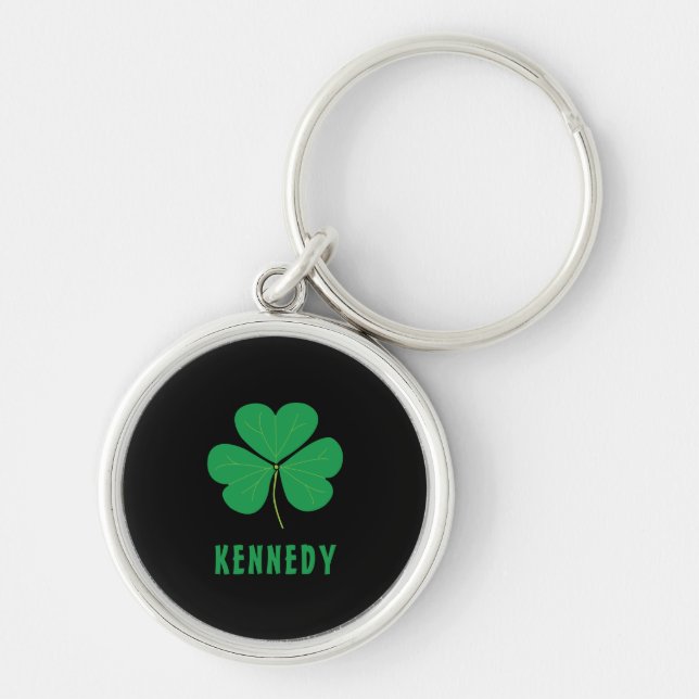 Chaveiro Shamrock Green Clover Ireland Celular Irish Name (Frente)
