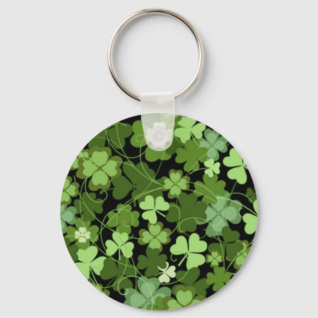 Chaveiro Shamrock irlandês verde (Frente)